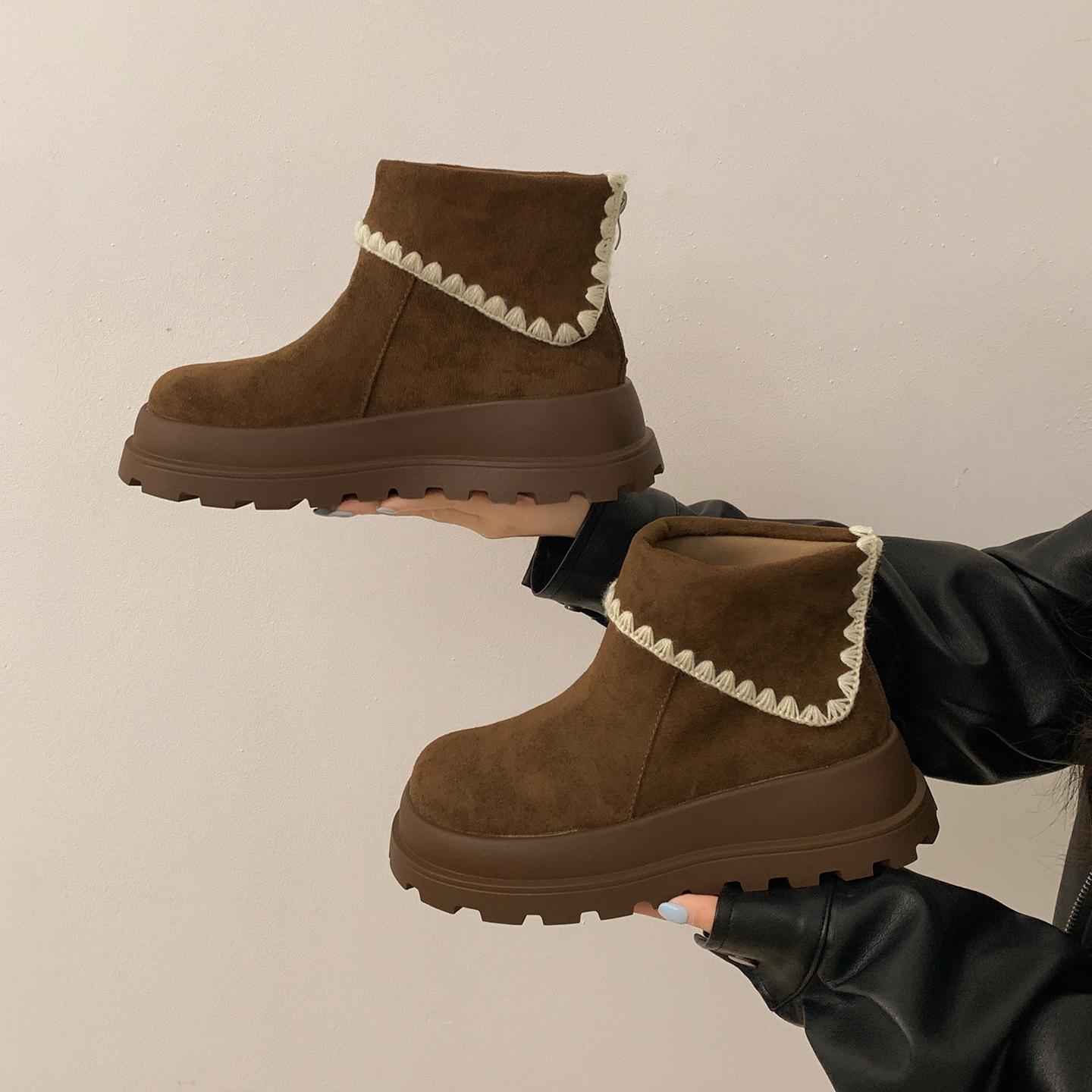 

Retro brown British style platform Martin boots women s 2025 new autumn skirt with thin and heightened snow boots 42 темно-коричневого кольору