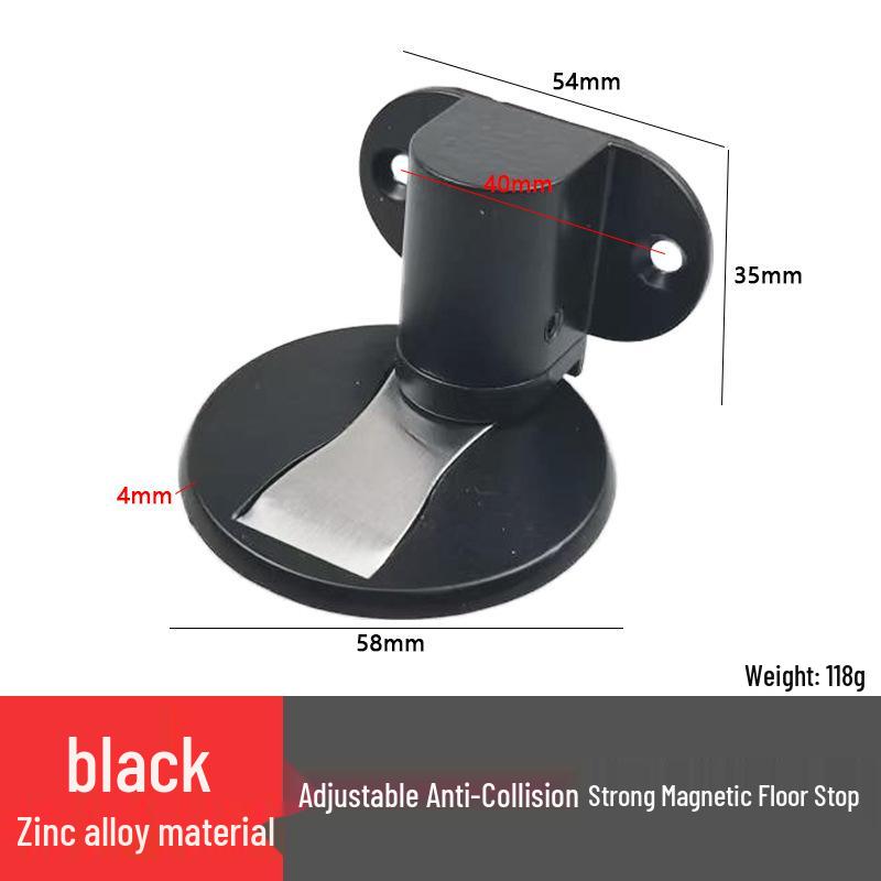 Invisible Zinc Alloy Magnetic Door Stopper & Silent Anti-Collision Closer for Bedroom/Bathroom.