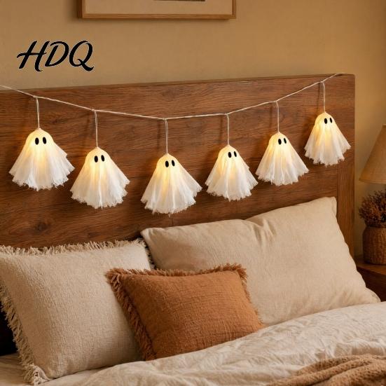 Halloween Themed Decorations Glowing Ghost Hanging Decor Spooky Light Up Ornament