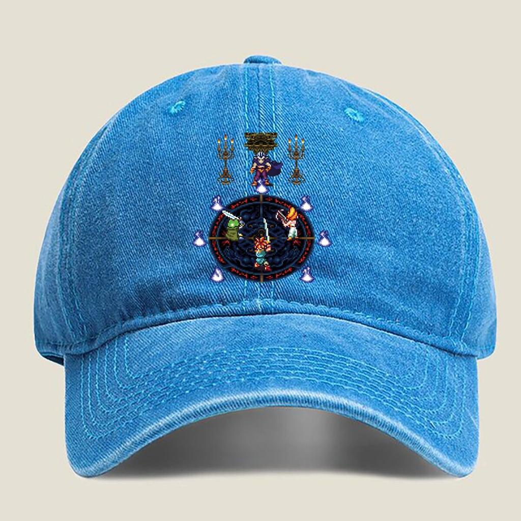 Retro Game Character Battle Fashion Washed Baseball Cap Hat Outdoor Activities