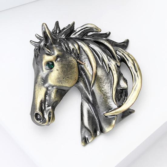 Alloy Horse Head Brooch Women Men Metal Horse Lapel Pin Animal Sweater Dress Suit Clothing Accessories Jewelry Gift