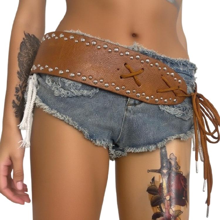 

Rivets Studded Waist Strap Soft PU Leather Corset Belt Punk Design Adjustable Waiststrap Fashion Adult Party Accessory верблюд
