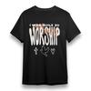 Women's T-shirt Minimalist Worship Graphic Unisex Black Cotton Plus Size Tee