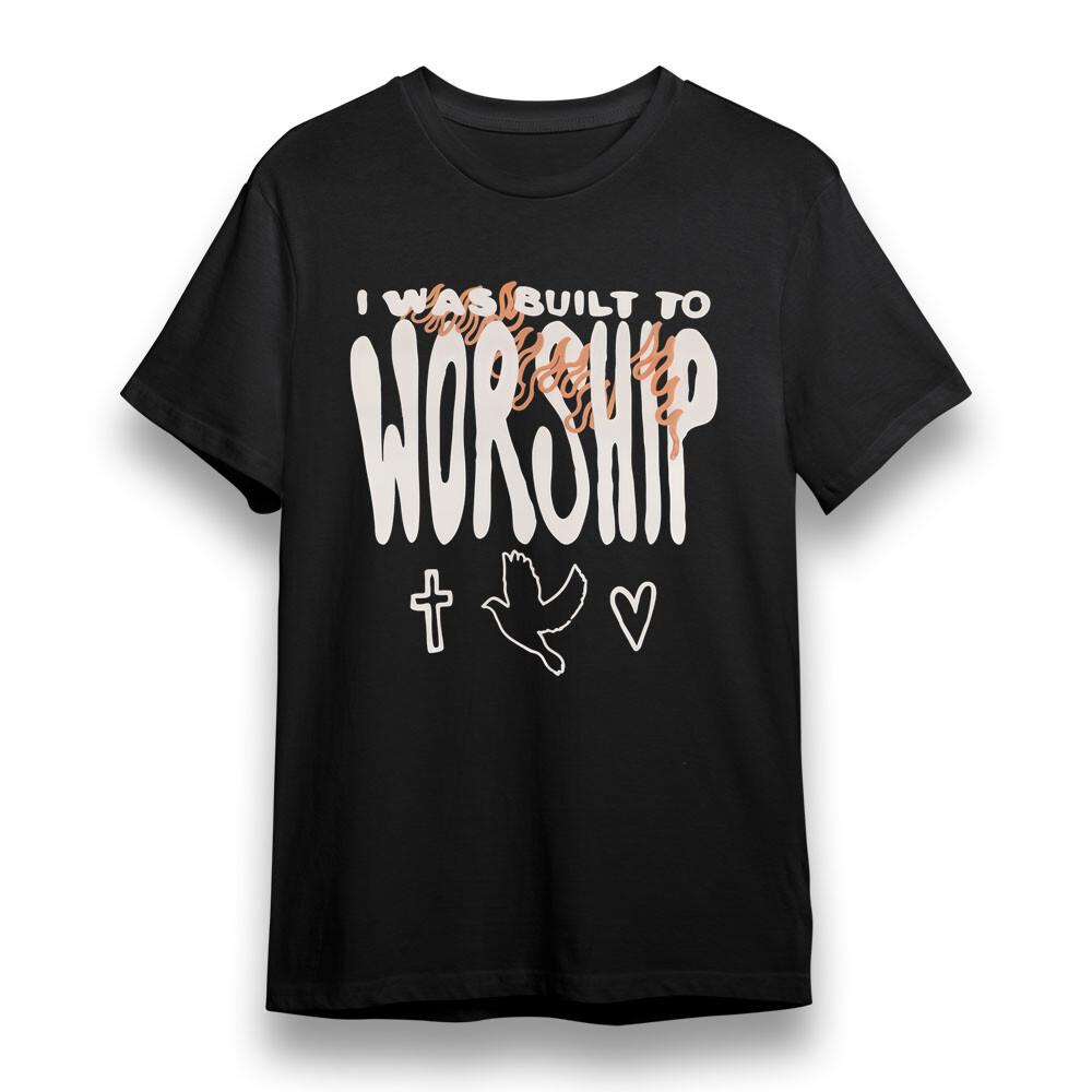 

Women s T-shirt Minimalist Worship Graphic Unisex Black Cotton Plus Size Tee XL