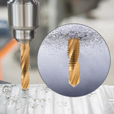 6Pcs High Speed Steel Composite Tap Drill and Tap Drill Bit Integrated Machine Tap Open Chamfer Tool Set Replacement