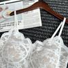 Women Sexy Lace Camisole With Fixed Built In Pads Elegant V Neck Backless Inner Top