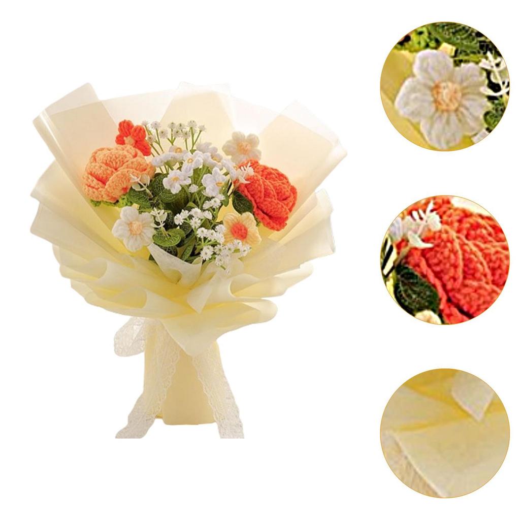 Crochet Flowers Bouquet Home Decor Gift for Mom Wife for Valentine’S Day Graduation Thanksgiving Mother Day Father's Day