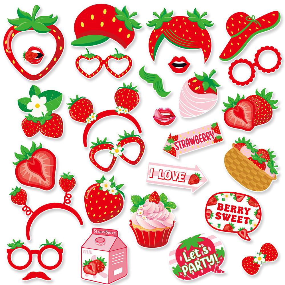 

Birthday Photo Summer Props With Strawberry Motif Design For Party Decoration