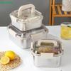 Stainless Steel Food Storage Containers with Airtight Lids, Leak-Proof Stackable Bento Boxes with Handles