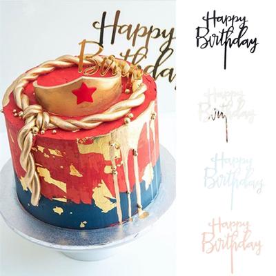 Happy Birthday Cake Topper Flag Party Dessert Handmade DIY Ceremony Decoration