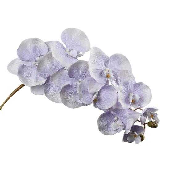 Искусственные Цветы Фаленопсис 10 Головок на Стебле 3D Печать Реалистичные Искусственные Орхидеи для Дома Гостиной Свадебной Вечеринки Декор Стола светло-фиолетовый