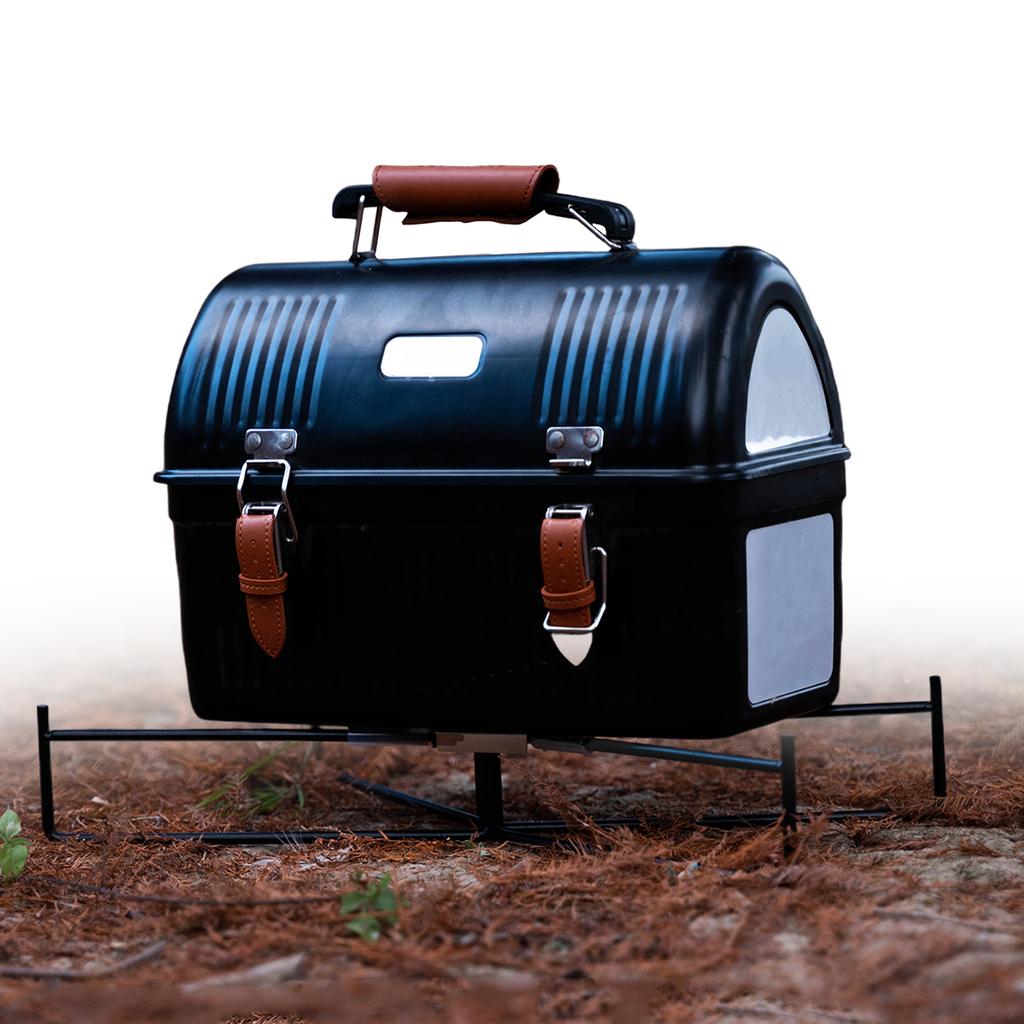 Portable Storage Bin Ice Bucket Holder with Storage Bag Stable Foldable Stand Rack for Outdoor Camping Poolside Fishing Grilling