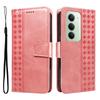 For Xiaomi Redmi 15 4G (EU) (171mm) Leather Case Wallet Stand Grids Imprinted Phone Cover with Strap
