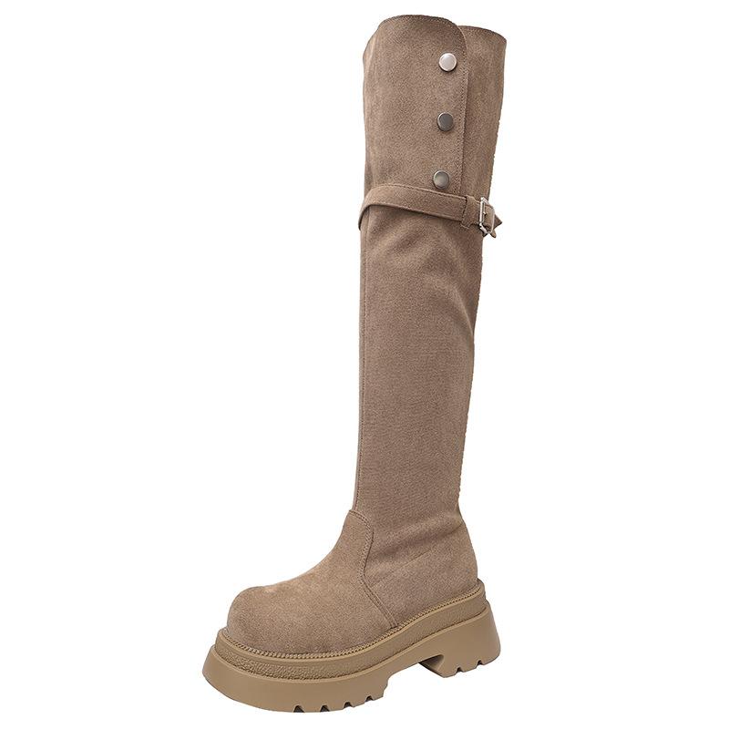 Modified Boots Two Wear Folded Thick-soled Boots Children's 2025 Autumn and Winter New Thick Heel Knee Knight Boots
