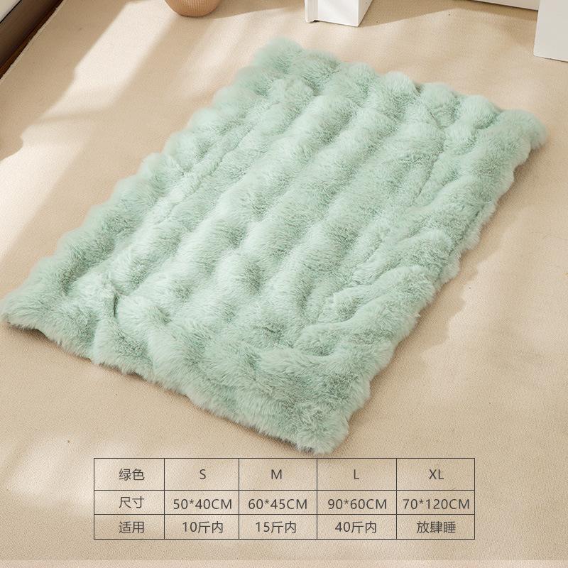 Plush Bubble Fleece Pet Mat Winter Warm Pet Cotton Pad Non-Slip Cats Mat Dogs Soft Comfortable Solid Color Dogs Mat Pet Supplies