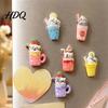 Decorative Resin Magnets 6Pcs Cat Tea Cup Refrigerator Magnet Kitten Fridge Magnetic Decoration for Kitchen Office Whiteboard Cabinet