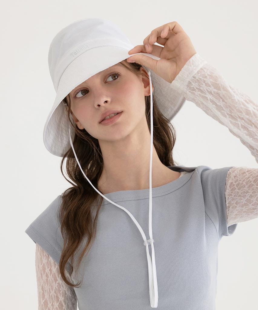Tatiana Essential Strap Wide Bucket Hat Ht8214 White