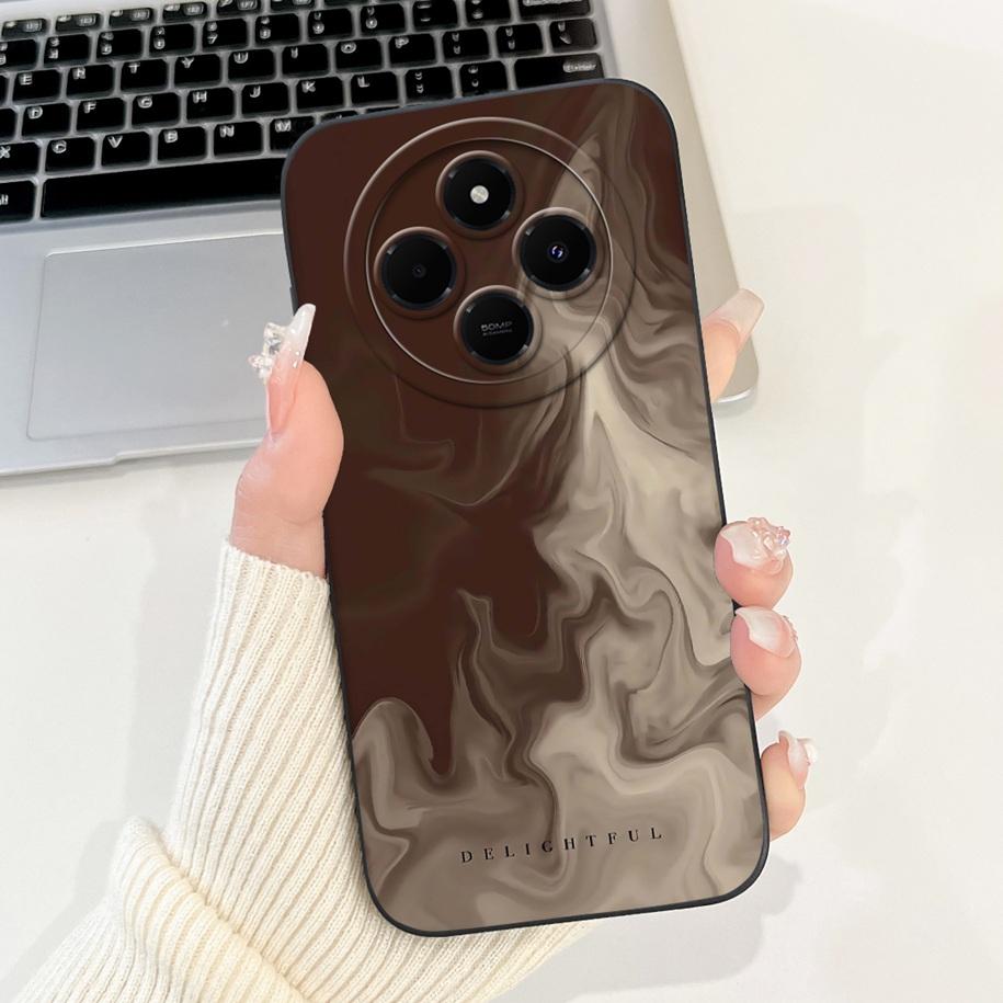 For Xiaomi Redmi 14C 4G Case Poco C75 Fashion Cherry Rose Flower Soft Silicone Cover On Redmi14C Bumper Redmi A4 A3 Pro 5G Funda