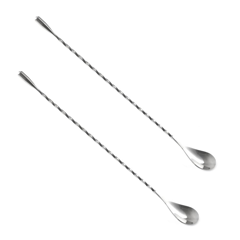 

Bar Spoon Muddler 30cm Stainless Steel Stirring Stick Stylish Bartender Set Cocktail Yogurt Making Highly Durable Commercial Use Home Use Set of 2