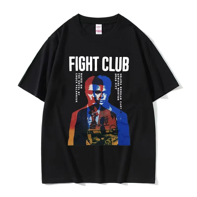 2025 Summer 90s Movie FIGHT CLUB Graphic Tee Shirt Unisexs Hip Hop Vintage Gothic Unisex Fashion 100 Pure Cotton Printed Tshirt