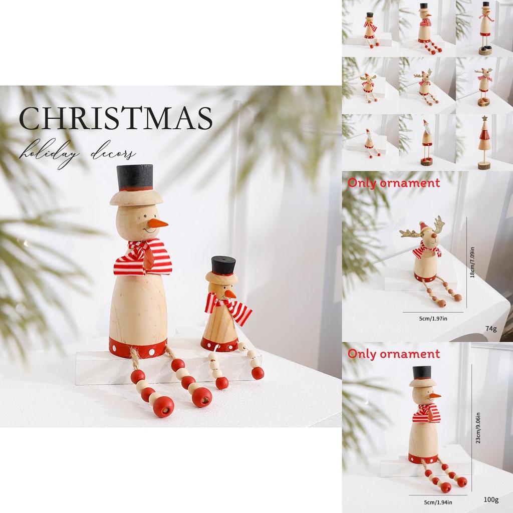 Santa Claus Reindeer Snowman Wooden Tabletop Ornament For Holiday Scene Setting
