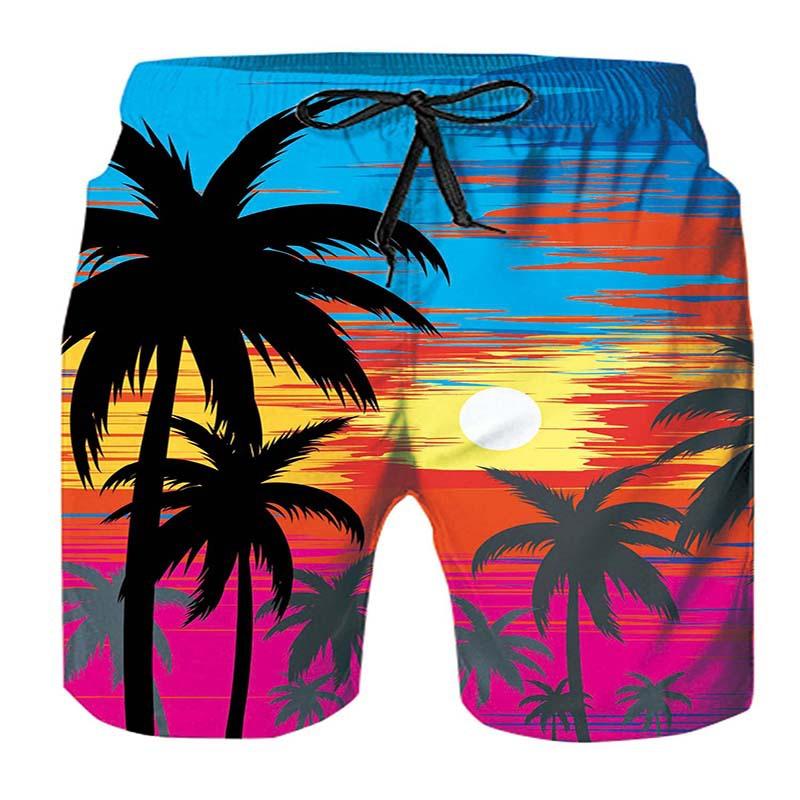 3D Digital Printed Men's Beach Shorts Hawaiian Camouflage Style Loose Casual Shorts