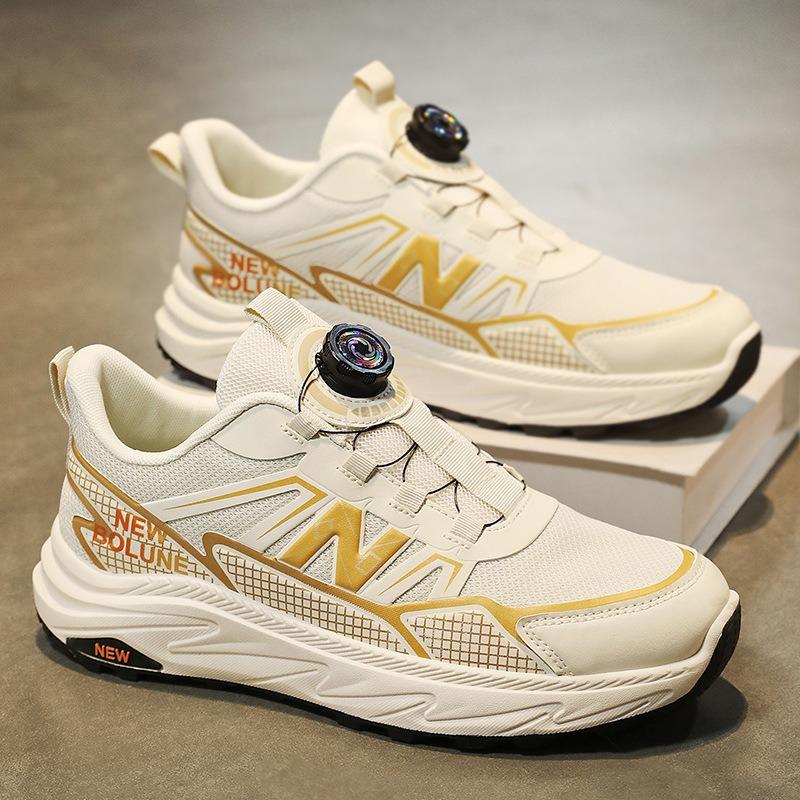 Spring and Autumn Cool Run Men's Shoes Summer Breathable Mesh Rotary Buckle Sneakers Casual Shock Absorption Sneakers Men's
