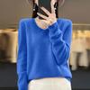 Women's Knit V-Neck Long-Sleeve Top Casual Comfort Long-Sleeve Blouse