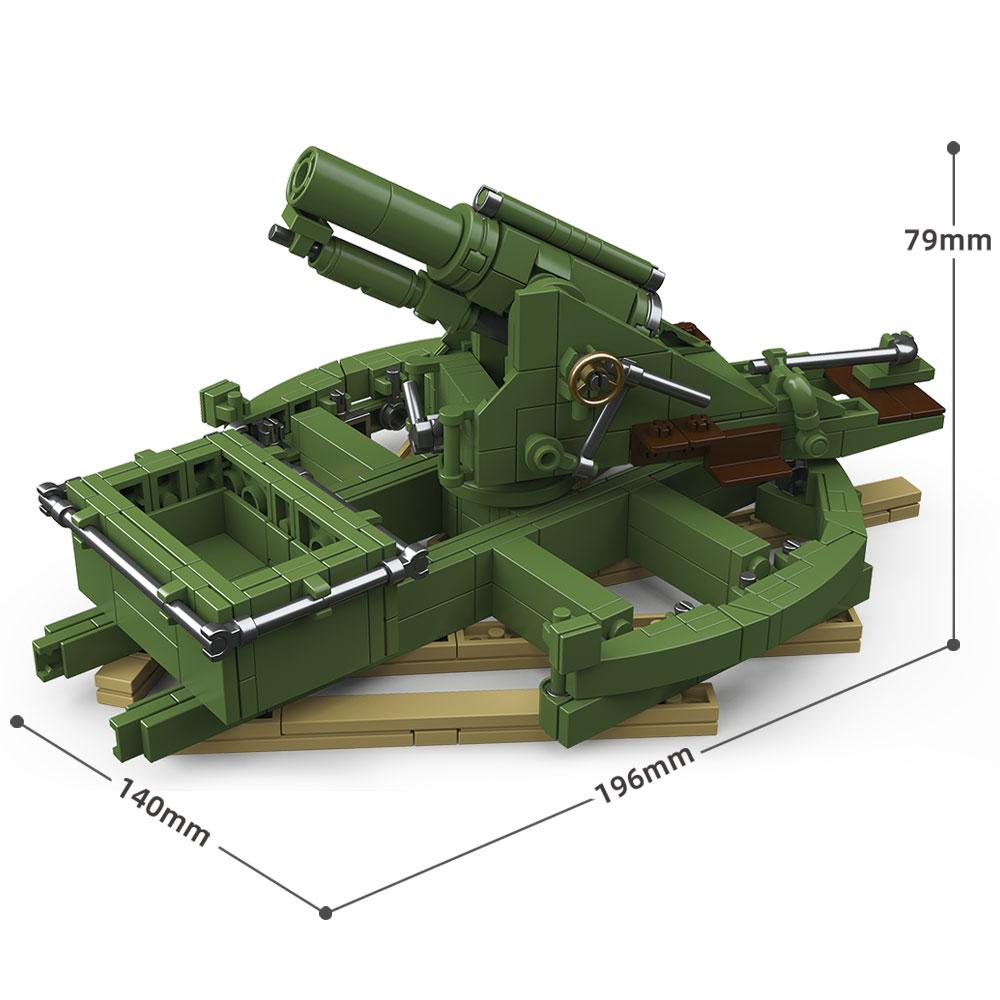 Military Army Soldiers World War 2 Soldiers SWAT BL 9.2 -Inch Cannon Assembly Building Blocks Bricks Toys Gift