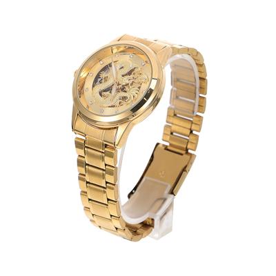 VALICLUD Men's Automatic Watch, Skeleton Watch, Mechanical Watch, Waterproof Watch, Stainless Steel Watch, Golden