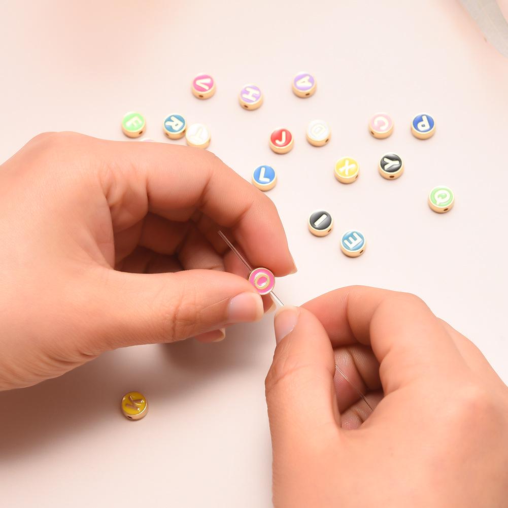 Colorful Drip Oil Alloy Alphabet Beads for DIY Bracelets and Jewelry Making
