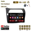 Bezdrátové autorádio Carplay pro Honda Civic Hatchback 2006-2011 Android multimediální přehrávač videa GPS navigace WIFI 2+32GB