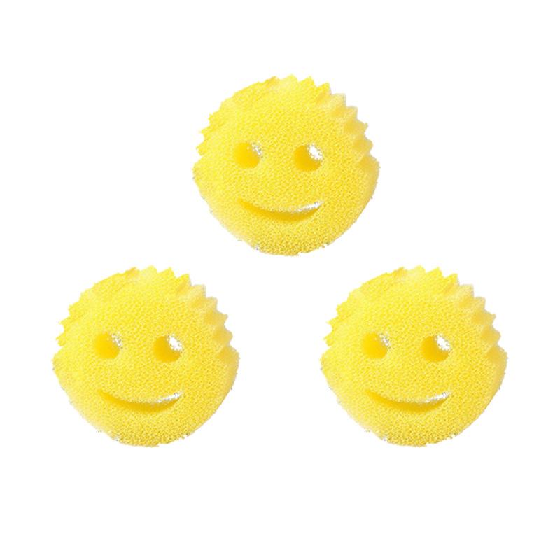 Sponge Kitchen Smiling Sponge Dishwashing Sponge Cloth Strong Scouring Pad Household Kitchen Bathroom Cleaning Wipe Spongesclean