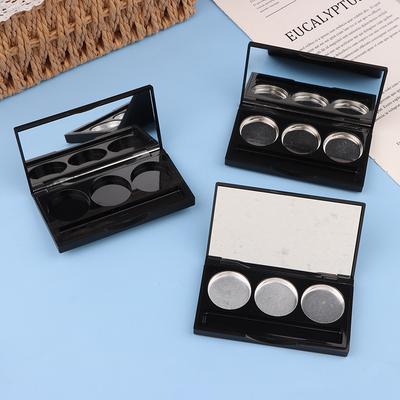 3 Grids Square Empty Eyeshadow Palette With Fixed Sticker&Aluminum Plate Plastic Cosmetic Container Clear Makeup Case