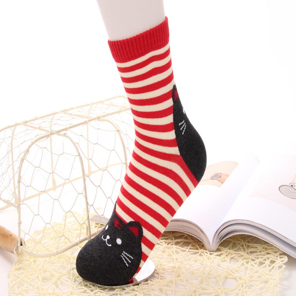 1 Pair Women Cotton Socks  Character Print Women's Winter Socks