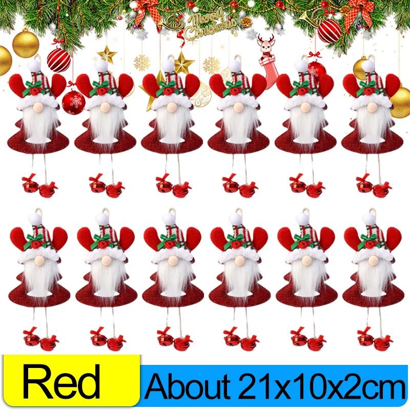 

Faceless Santa Claus Pendant Christmas Tree Decoration Scene Decoration Supplies White Beard Doll Pendant Pendant Navidad Natal 1PCS красный