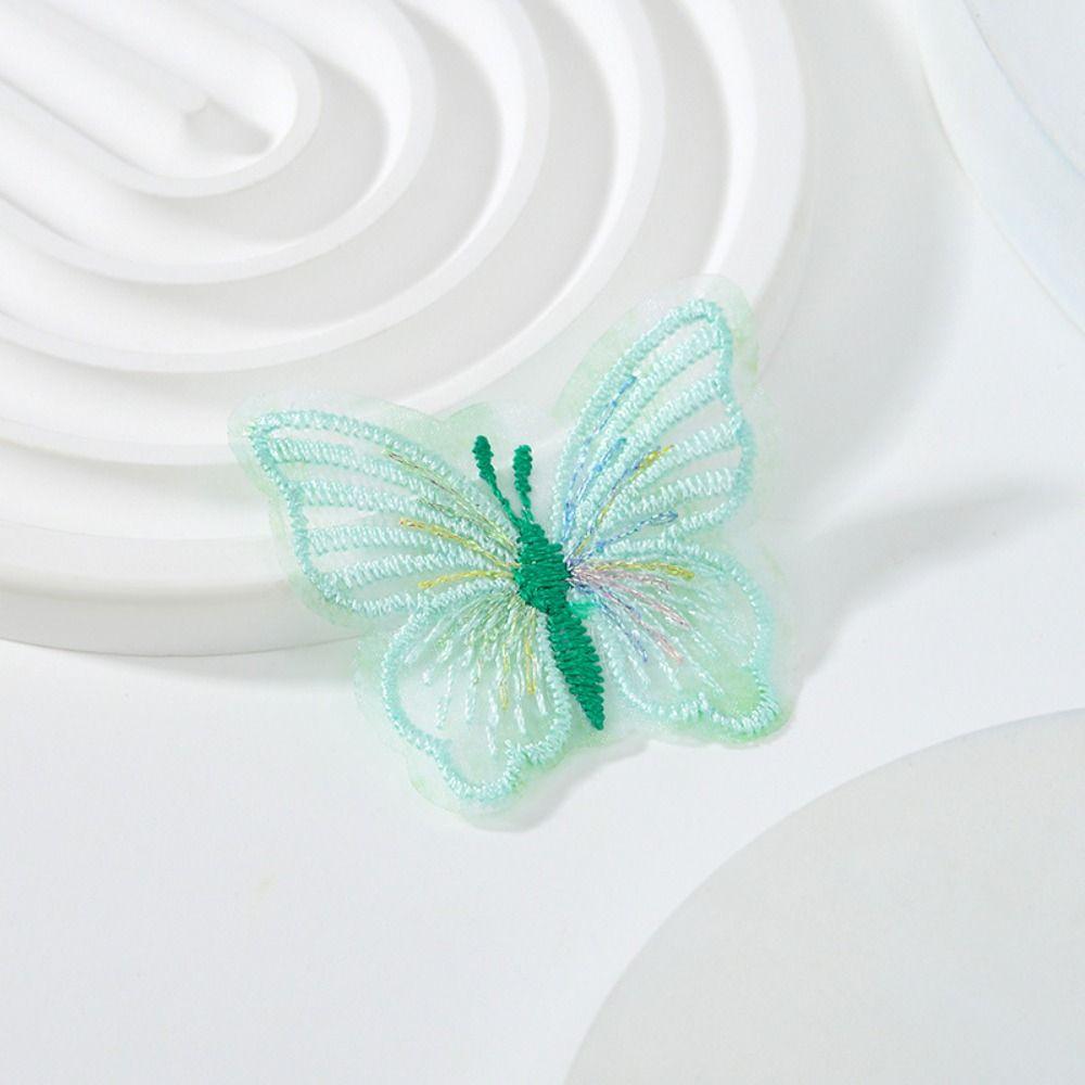100PCS Colorful Lace Butterfly Patch Embroidered Fabric Appliques  Sewing Craft Decoration