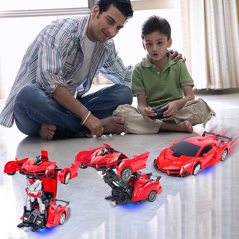 Tcvents radio controlled car robot deformation car toys transformation With LED light radio control car remote control 1/18 RC car multifunctional