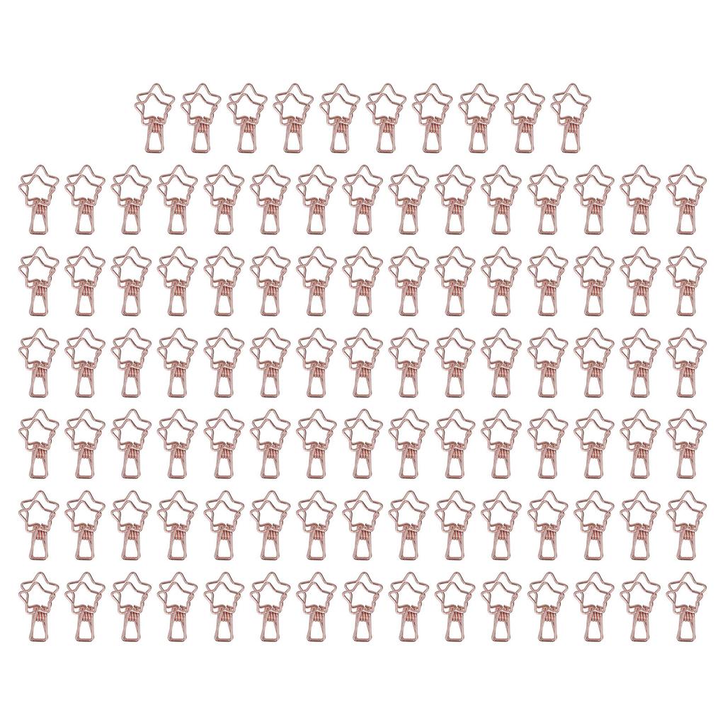 100pcs Star Binder Clips Cute Cartoon Hollow Strong Clamping Force Sturdy Metal Paper Clamps for