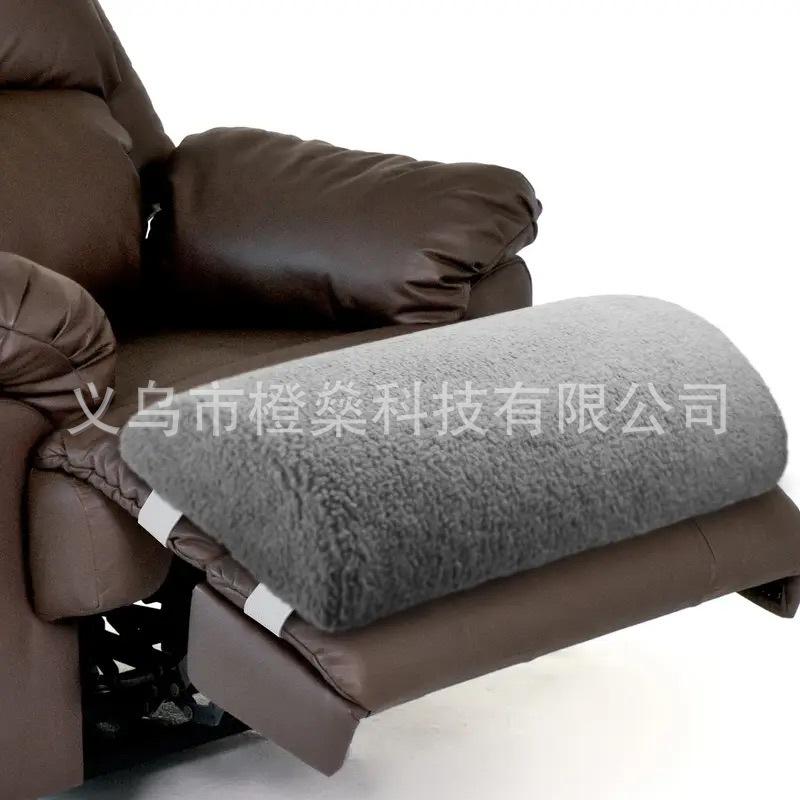 4inches Ergonomic Footrest Pillow with Elastic Strap Leg Rest Bolster with Sherpa Cover Half Moon Bolster for Bed Chair Sofa