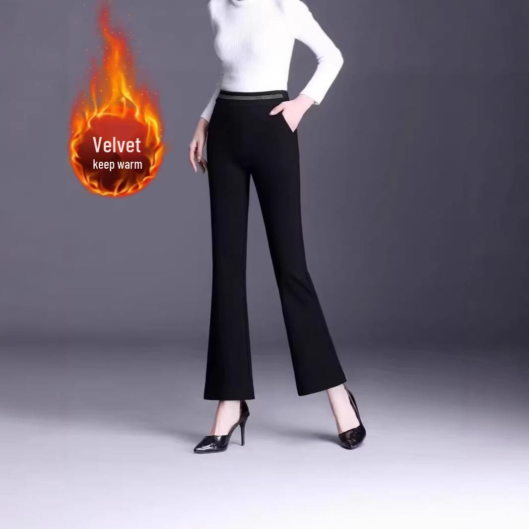 Women s High Waist Slimming Black Flare Pants - Autumn Collection M (Approx. 40-50kg)