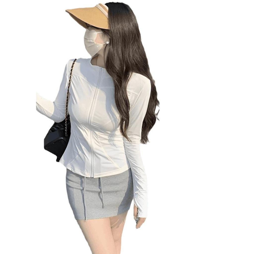 Women's Ice Silk Sun Protection Jacket - Stand Collar, Breathable, Slimming, Lightweight for Summer & Yoga
