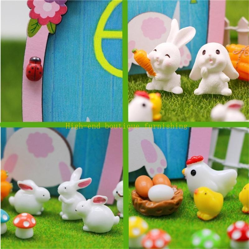 

Dollhouse Miniature Easter Rabbit Simulation Door Model Pretend Play Photo Props China Mainland