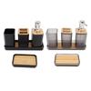 Bathroom Accessories Set Bath Ensemble Set with Toothbrush Holder Cup Lotion Bottles Soap Dish Tray