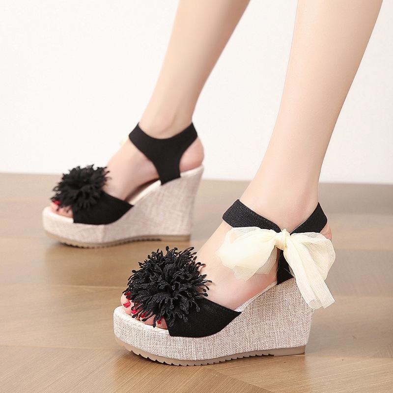 Sommer Frühling 2026 Mode Damen Plateau Keilsandalen Bequem Offene Zehenpartie Rutschfest Große Größen Schuhe für Damen 35-42 Damen Sandalen