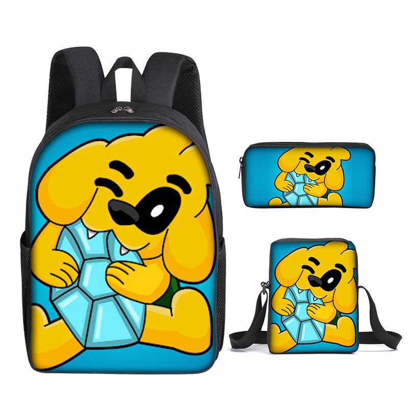 Mikecrack Rucksack Grund- und Sekundarschule Schultasche Bedruckter Rucksack Umhängetasche Federmäppchen Dreiteiliges Set