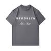 Men's 100% Cotton Crew Neck Short Sleeve T-Shirt, Casual Brooklyn New York Letter Print Soft Breathable Lightweight Summer Daily Wear Top for Street S