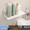 Creamy White Aluminum Bathroom Mirror & Vanity Storage Rack