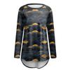 Women's Fashion Casual Long Sleeve  Print Round Neck Pullover Top Blouse
