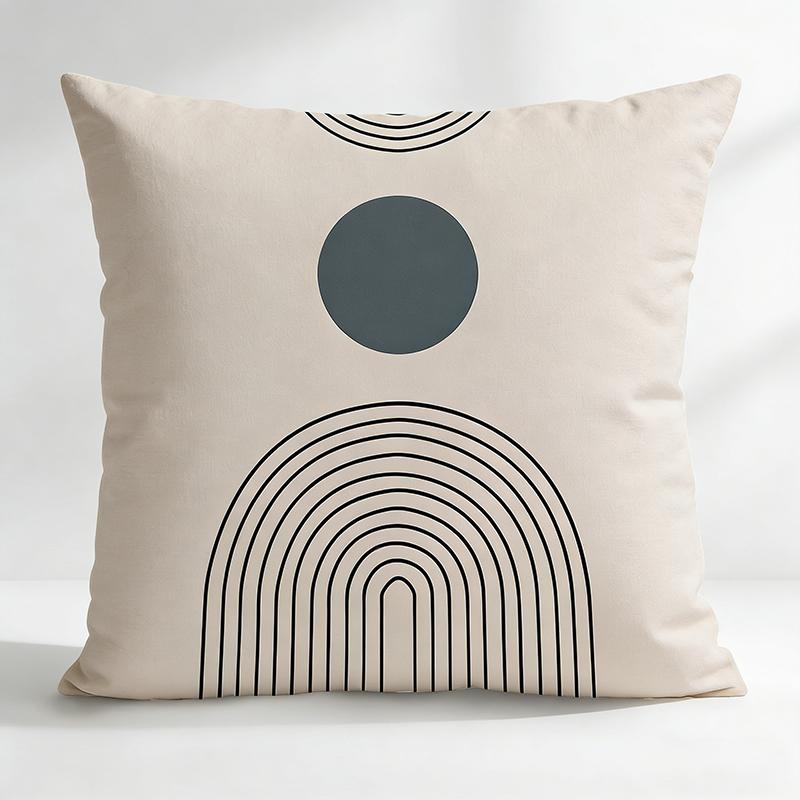 Mid-Century Modern Boho Kissenbezug Abstrakt Geometrisch Sonne Pfirsichhaut Überwurfskissenbezug Heimdekoration Für Sofa Couch Wohnzimmer